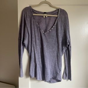 Free People We The Free Button Up Long Sleeve Acid Wash Lavender XS